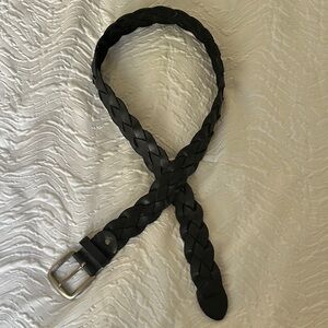 Black Braided Leather Belt